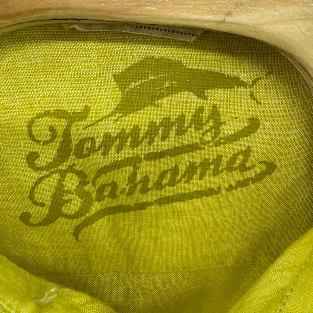 Tommy Bahama Relax Shirt  Mens XL Yellow Linen Long Sleeve Button Up Vacation - Picture 6 of 10